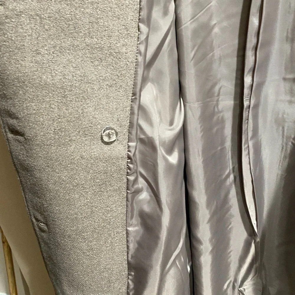 ASOS Brown Funnel Neck Long Wool Coat - Picture 9 of 10